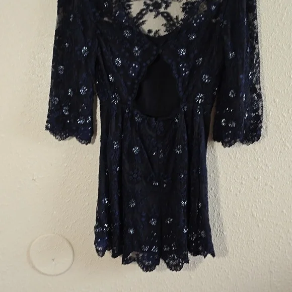 Free People Midnight Blue Lace Romper